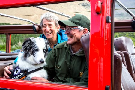 Secretary Jewell, Ranger Mark Biel, and Gracie (3)