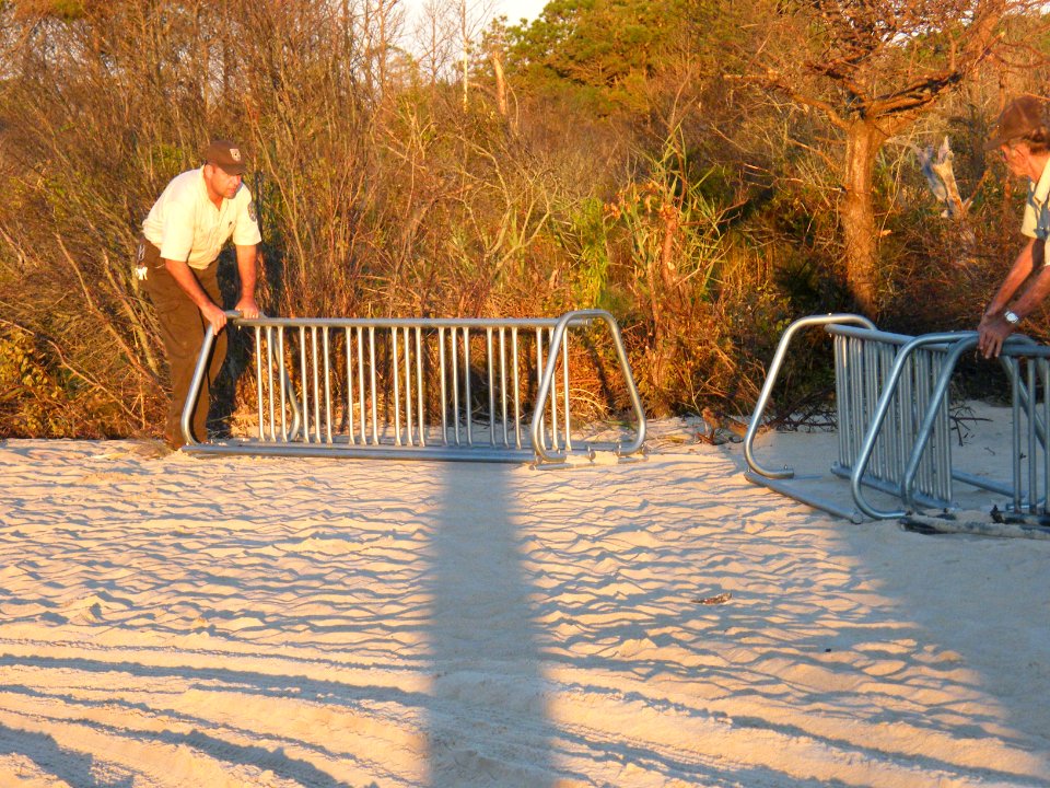 Bike Racks Being Installed at Chincoteague Beach