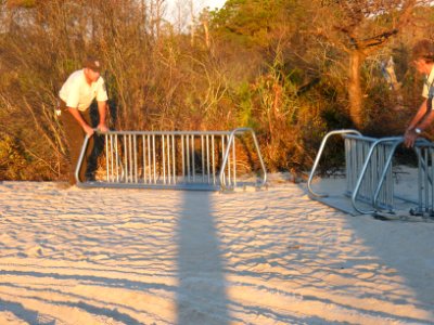 Bike Racks Being Installed at Chincoteague Beach