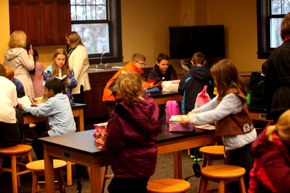 First kids to use the lab room at the visitor center
