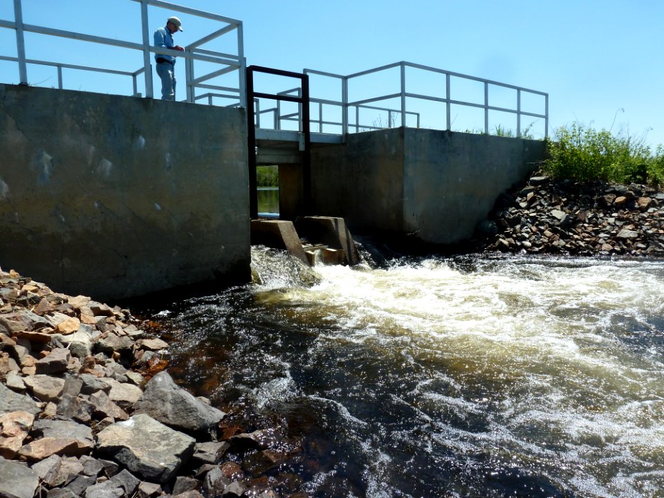 Upper Magurrewock dam and fish spillway at Moosehorn National Wildlife Refuge (ME)