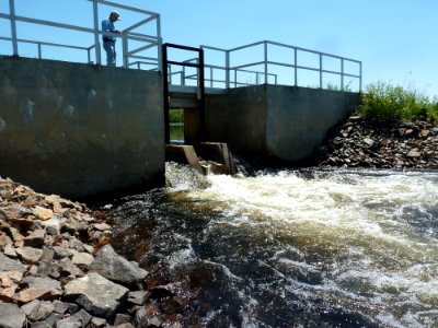 Upper Magurrewock dam and fish spillway at Moosehorn National Wildlife Refuge (ME)