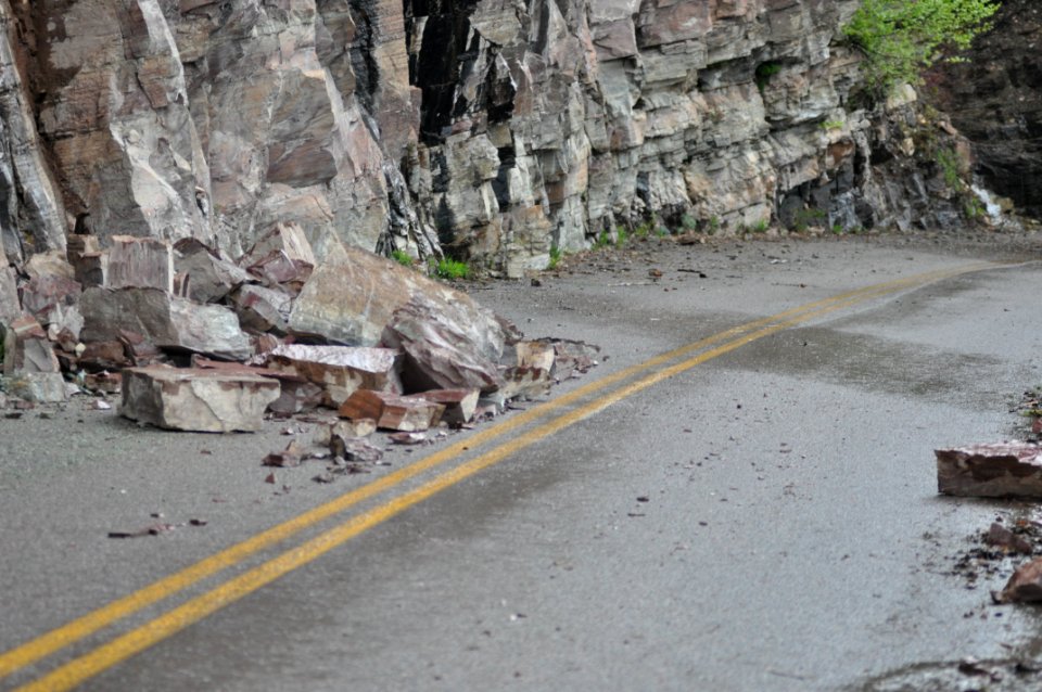 Debris on the Going-to-the-Sun Road, 5-29-2014