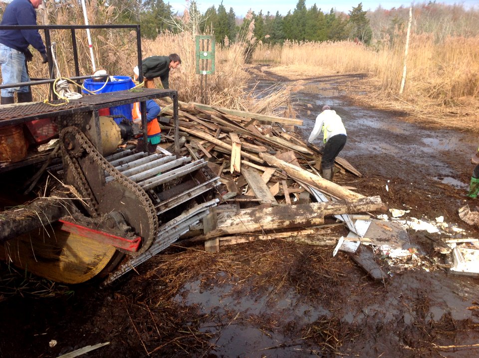 Debris removal using special equipment at Forsythe