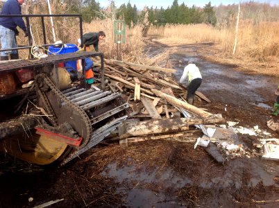 Debris removal using special equipment at Forsythe