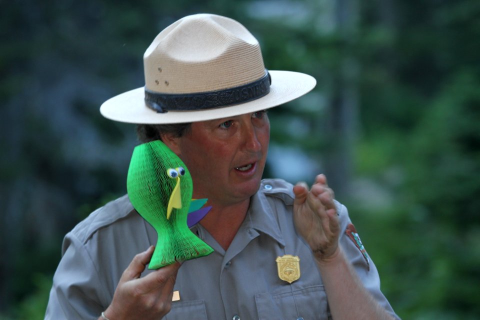 Turning into a "bird" campfire program at Two Medicine