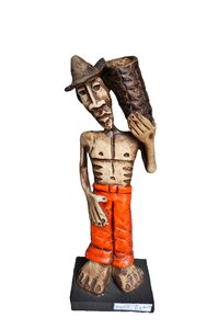 Statue white background clay