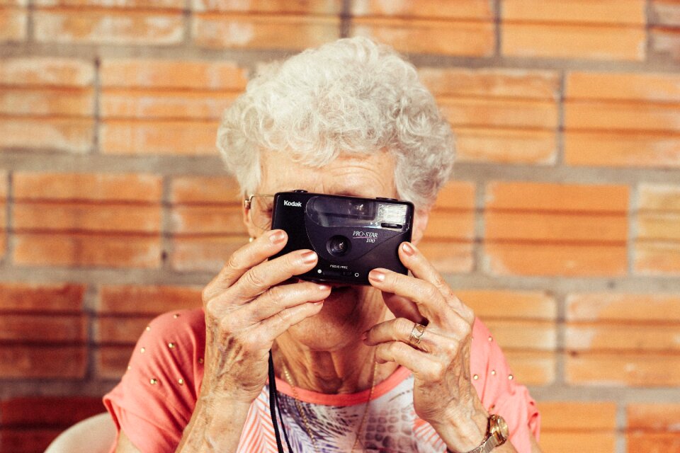 Photographer kodak camera