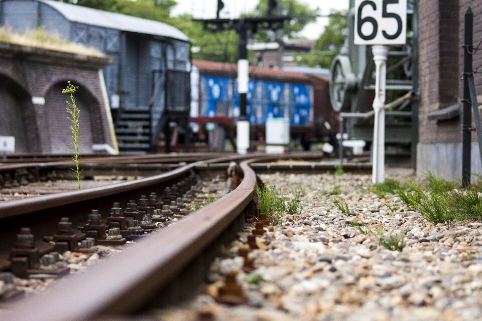 Transport train track station