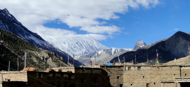 Manang snow-capped mountains