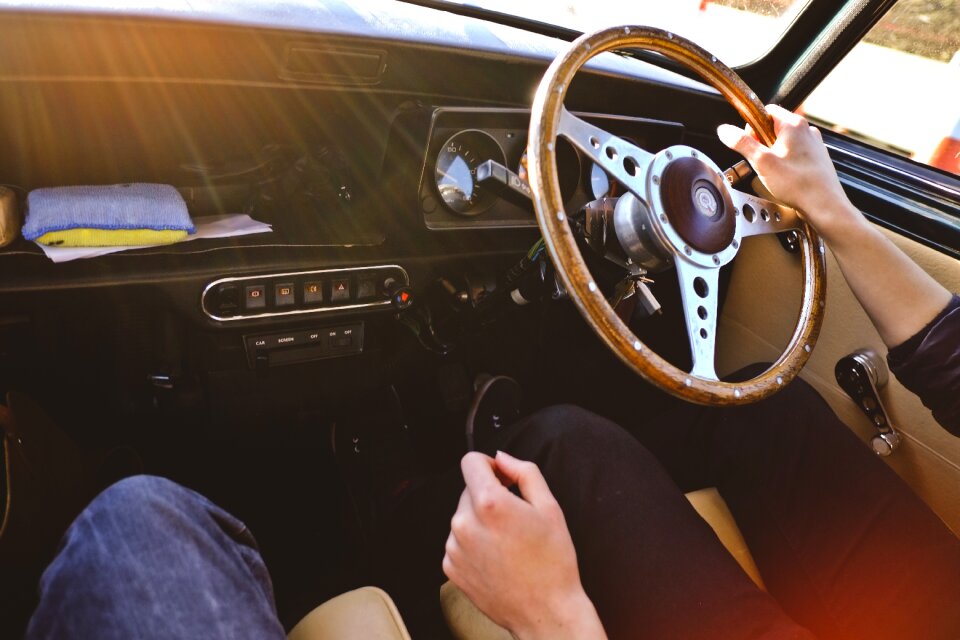Interior automotive brown car
