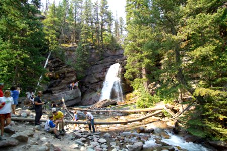 Visitors at Baring Falls photo