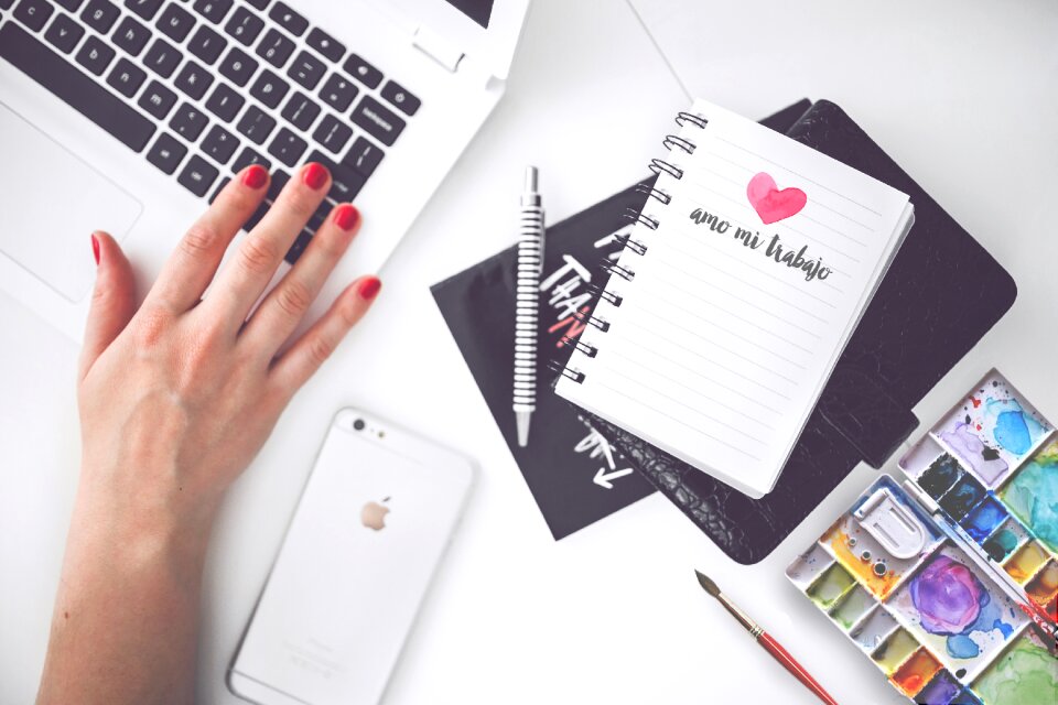 Mockup watercolor heart