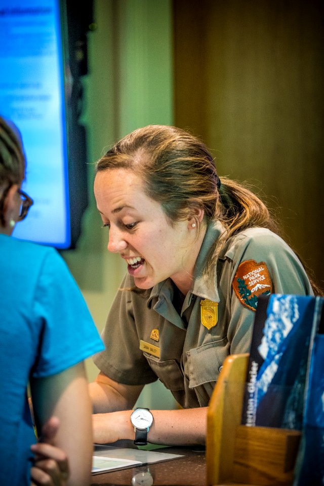 Apgar Visitor Center Ranger photo