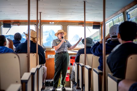 Park Ranger leading a Boat Tour