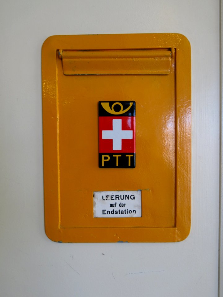 Letter box aboard steam ship DS Uri, Lake Lucerne