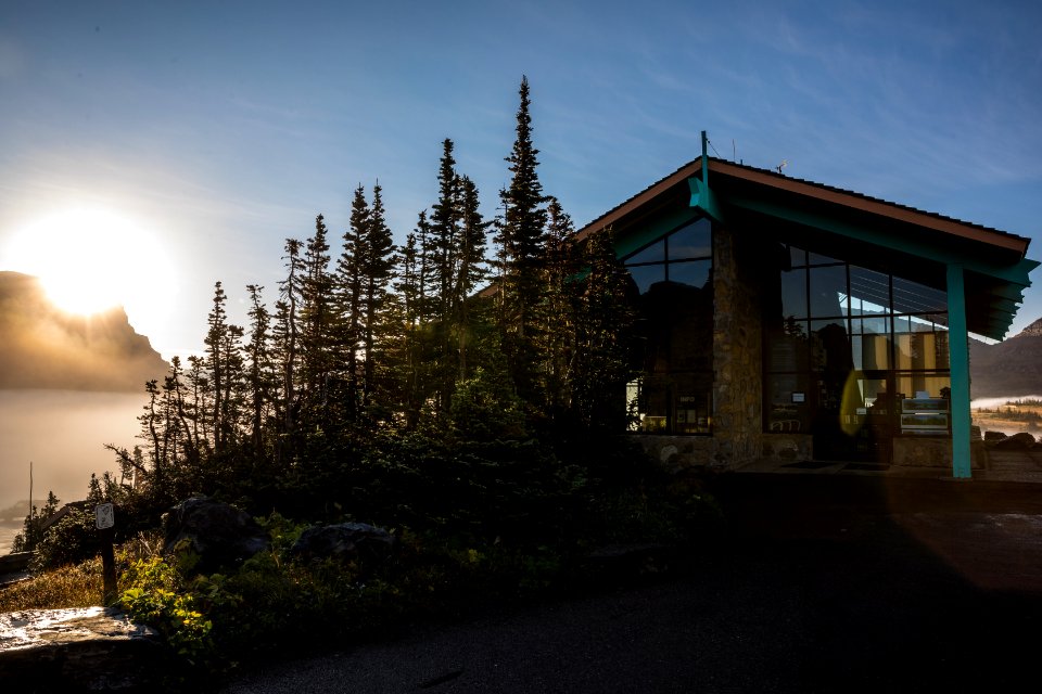 Logan Pass Visitor Center at Sunrise