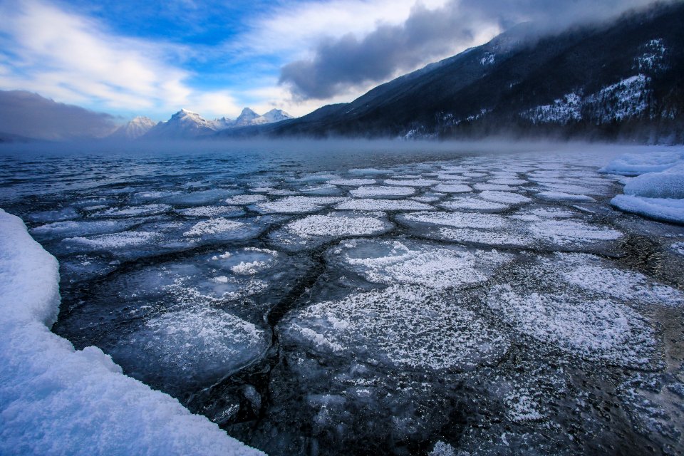 Winter Ice on Lake McDonald