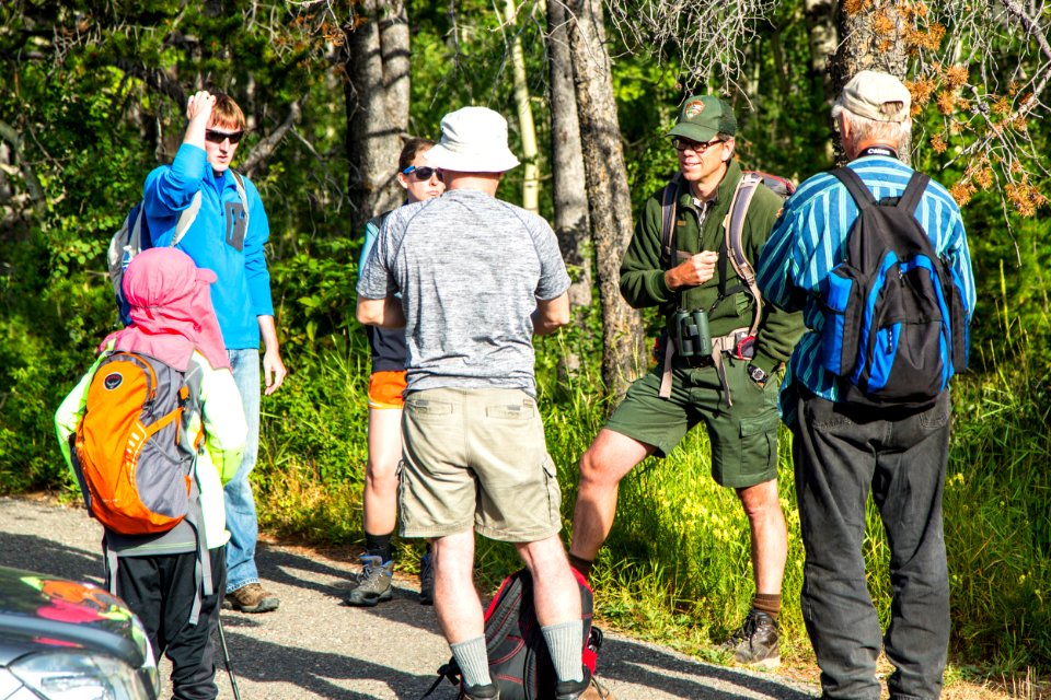 Visitors Chatting with a Ranger Before a Guided Hike