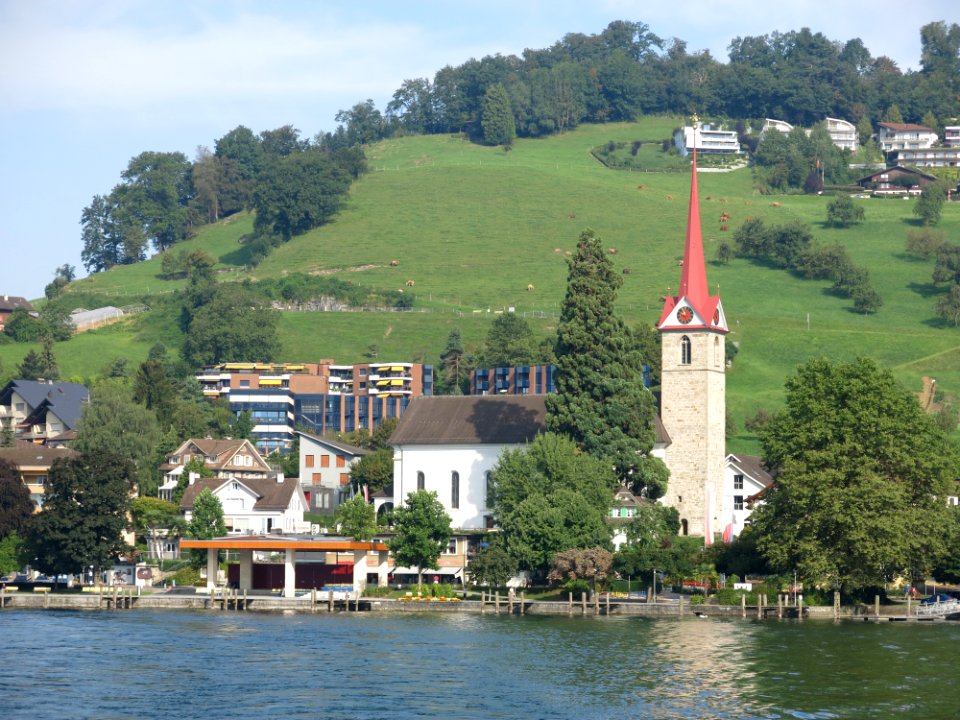 Travelling on the Lake Lucerne aboard the steam ship DS Uri