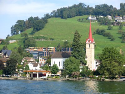 Travelling on the Lake Lucerne aboard the steam ship DS Uri