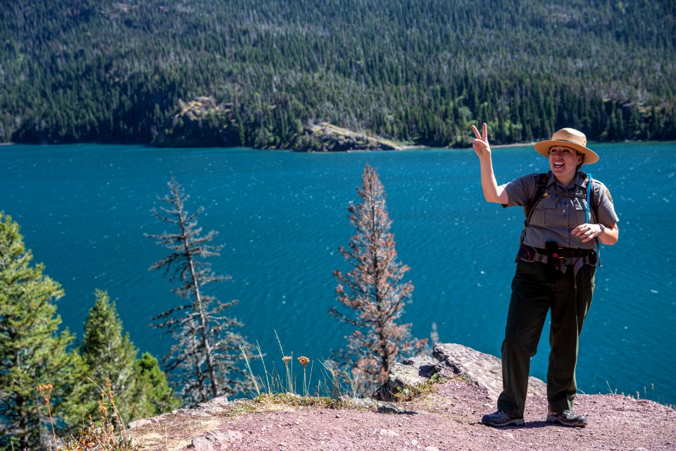 Park Ranger leading a Hike