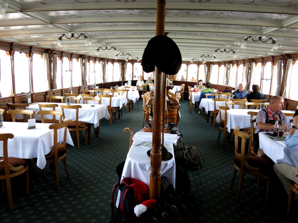 Travelling on the Lake Lucerne aboard the steam ship DS Uri