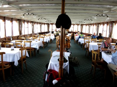Travelling on the Lake Lucerne aboard the steam ship DS Uri