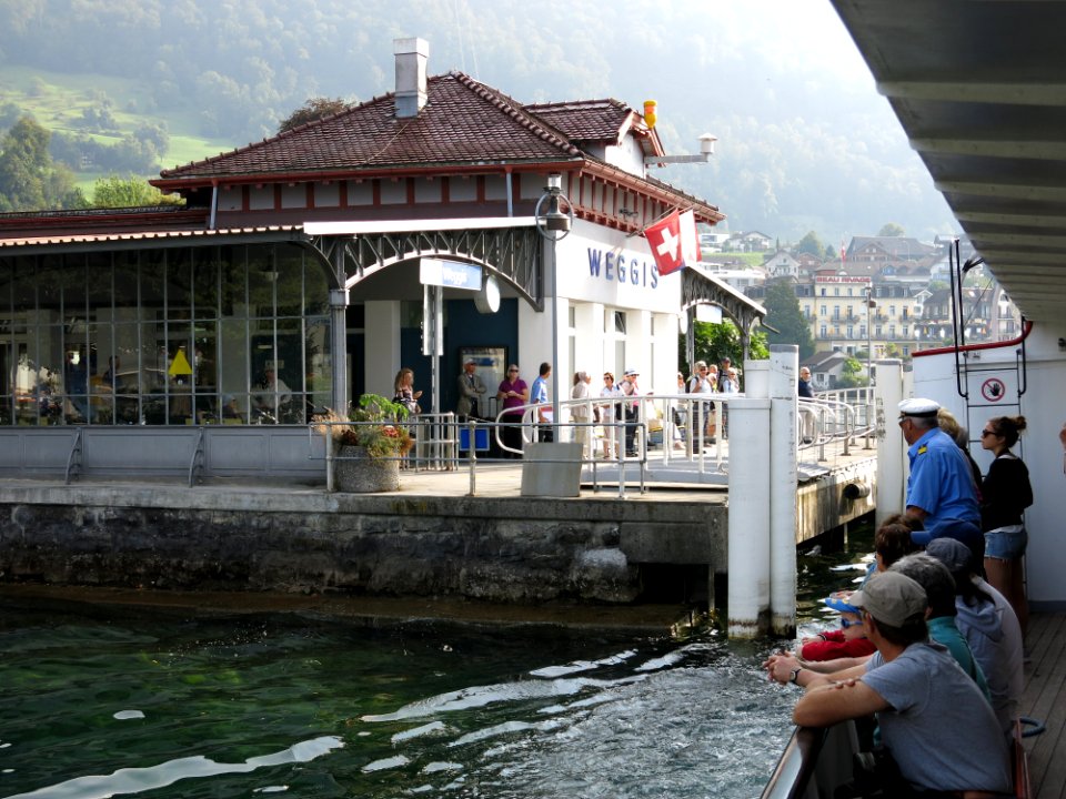 Travelling on the Lake Lucerne aboard the steam ship DS Uri