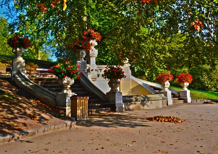Garden flowers staircase