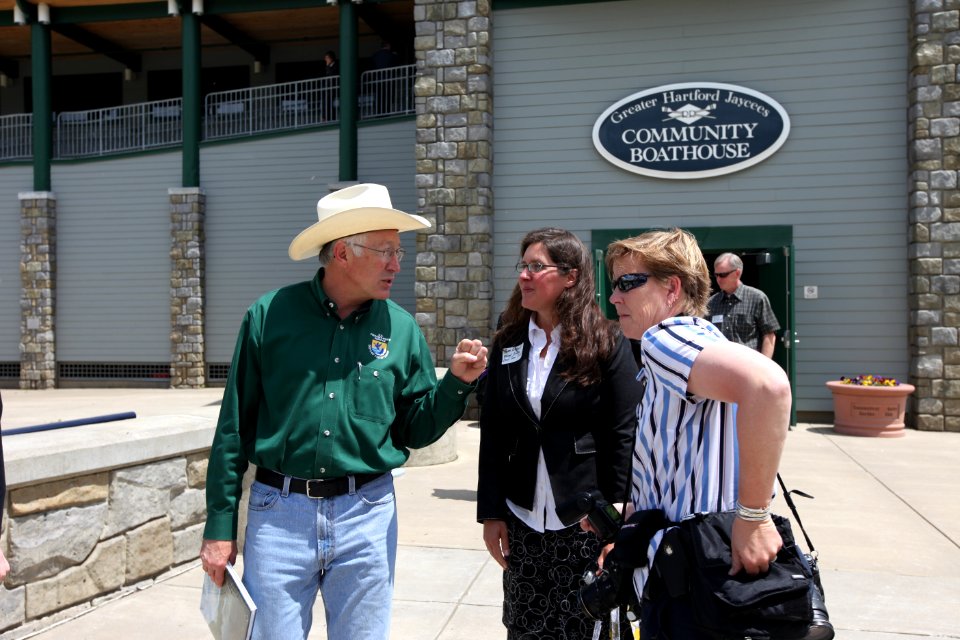 Sec. Salazar at Hartford Community Boathouse