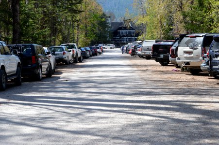 May 12, 2018 - Parking congestion at Lake McDonald Lodge