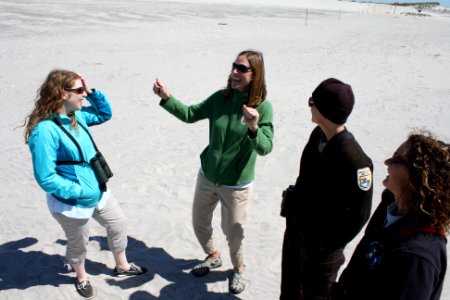 USFWS Northeast Regional Director Wendi Weber and other partners at Stone Harbor Point restoration project tour (NJ) photo