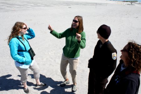 USFWS Northeast Regional Director Wendi Weber and other partners at Stone Harbor Point restoration project tour (NJ)