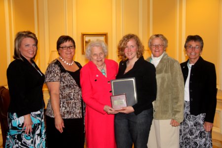 Accepting the Hartzog Volunteer Award for the Glacier National Park Centennial Program