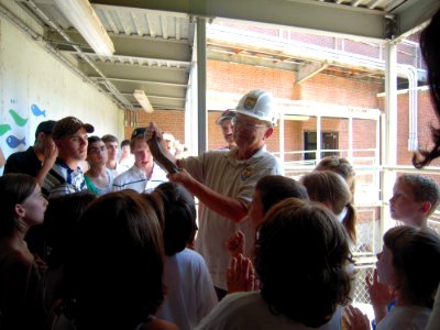 Gathered to see sea lamprey
