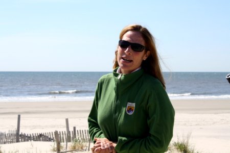 USFWS Northeast Regional Director Wendi Weber at Stone Harbor Point restoration project tour (NJ)