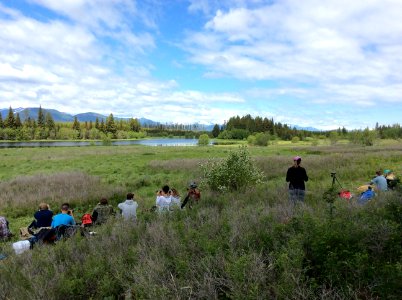 Students survey Common Loons for Lake Ecology BioBlitz