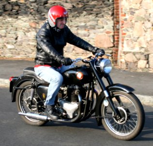 Dave Goodman aboard the BSA A10