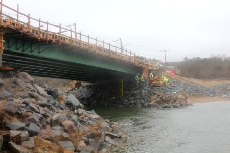Bridge nearly complete at the Muddy Creek wetland restoration project photo