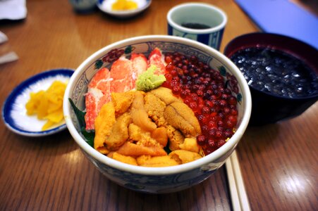 Seafood rice kai-sen-dong food