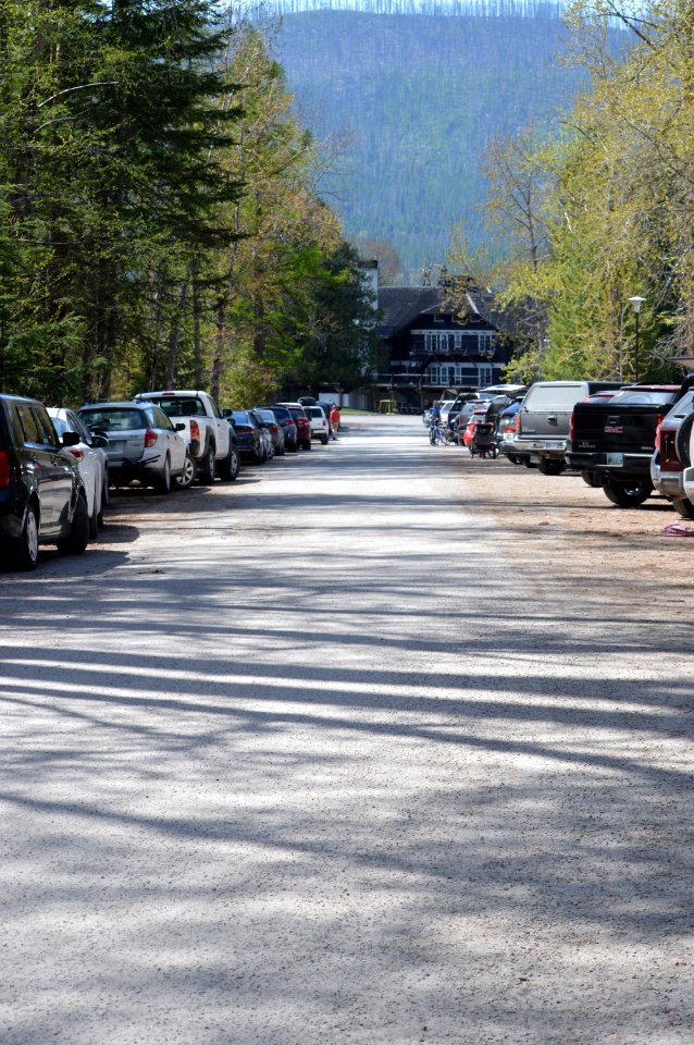 May 12, 2018 - Parking congestion at Lake McDonald Lodge