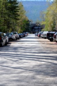 May 12, 2018 - Parking congestion at Lake McDonald Lodge