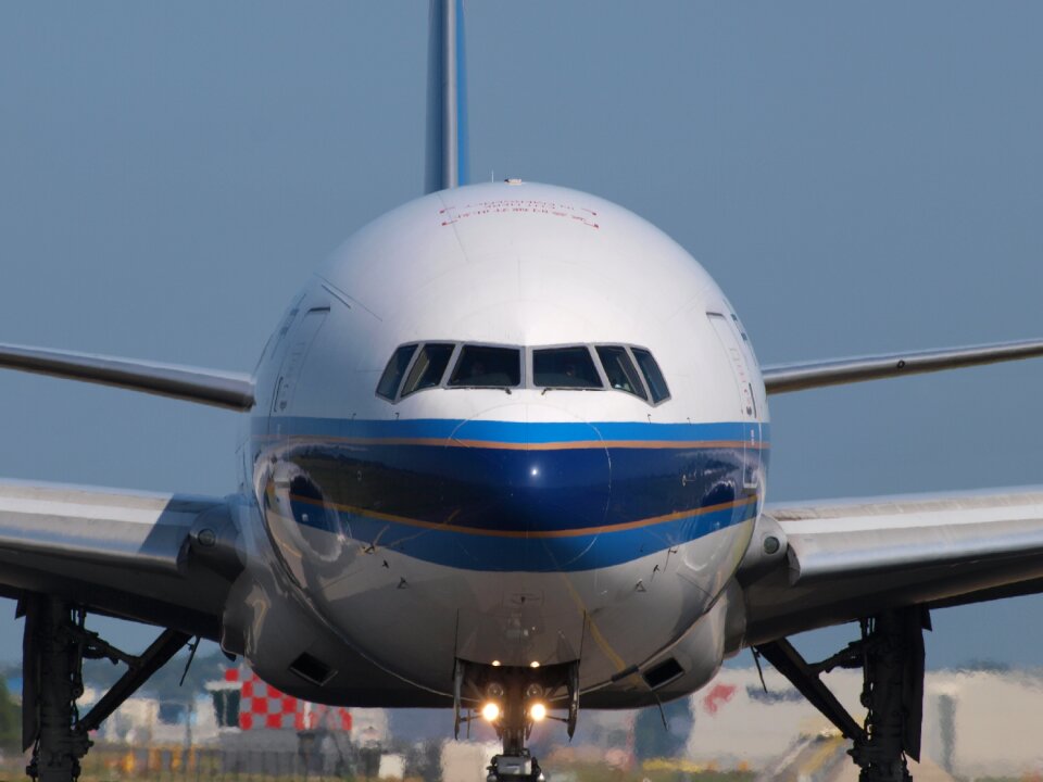 Airplane taxiing airport
