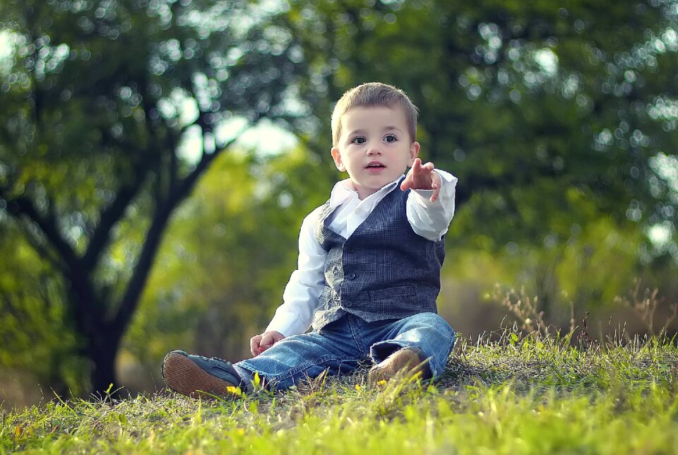 Cute childhood sitting photo