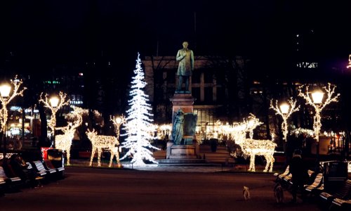Johann Ludvig Runeberg with Christmas Lights