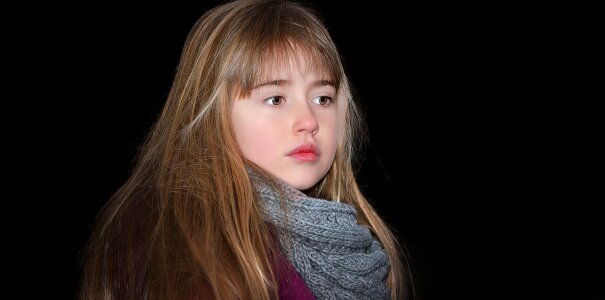 Face blond long hair
