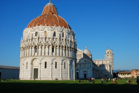Baptistery tuscany the leaning tower