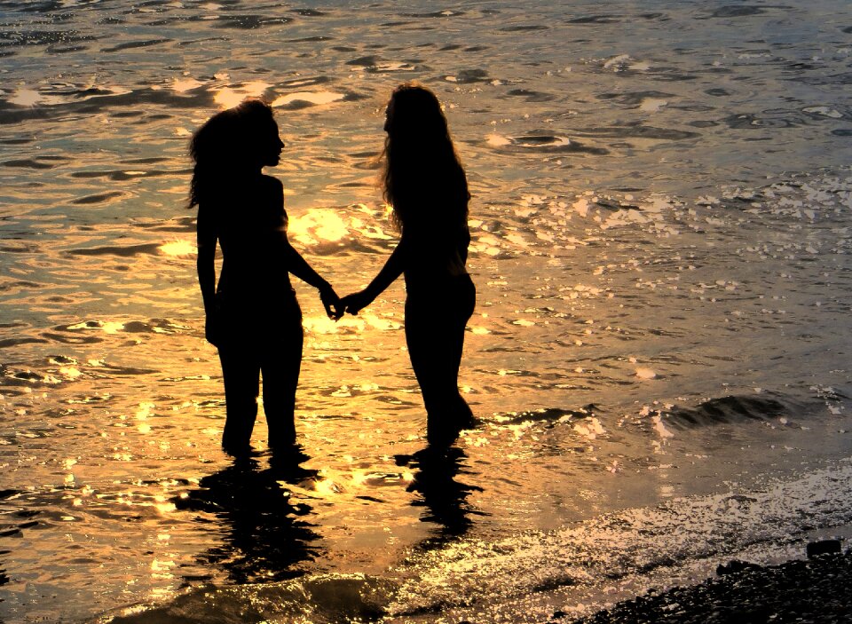 Women girlfriends contrast image
