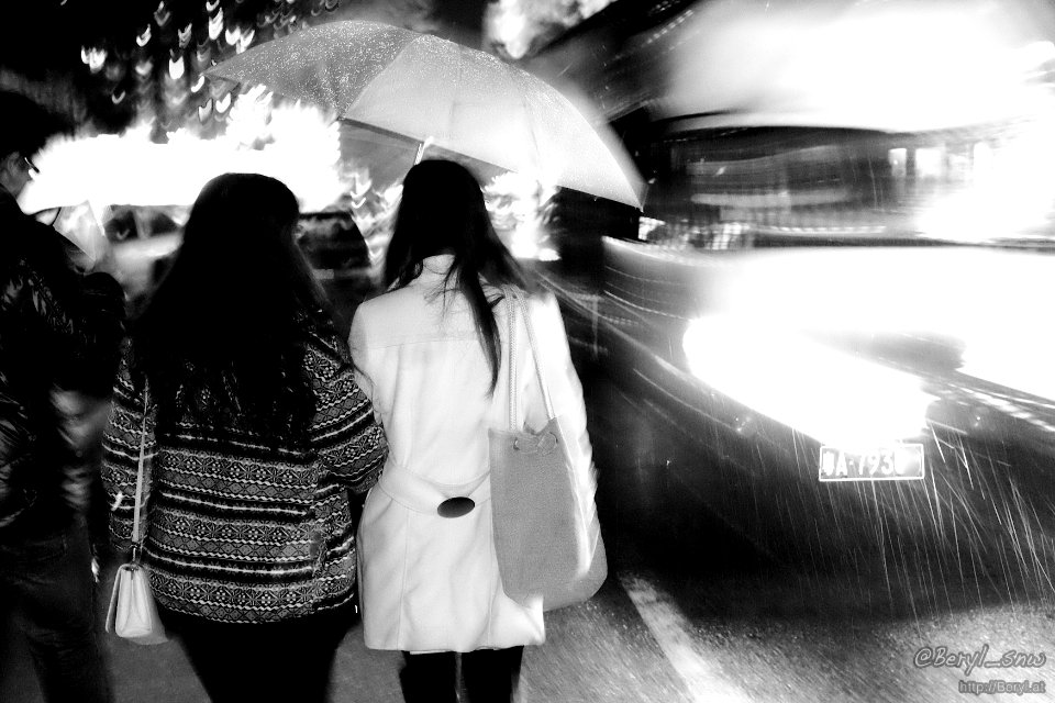 Hanging around in a rainy night